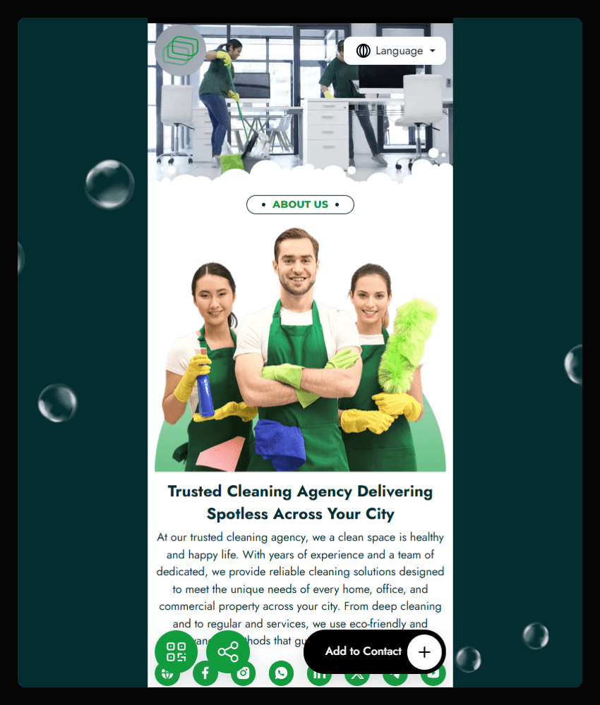 Cleaning website template preview