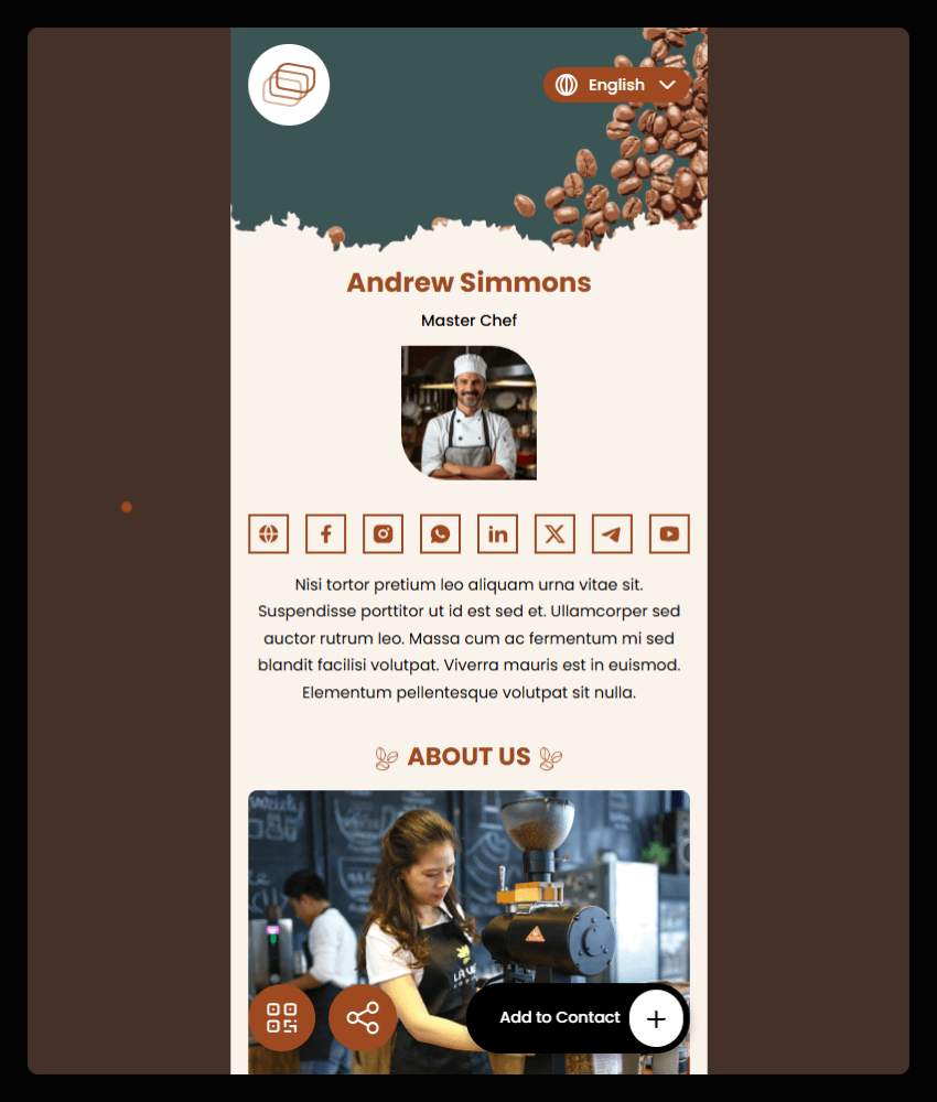 Coffee Bar website template preview