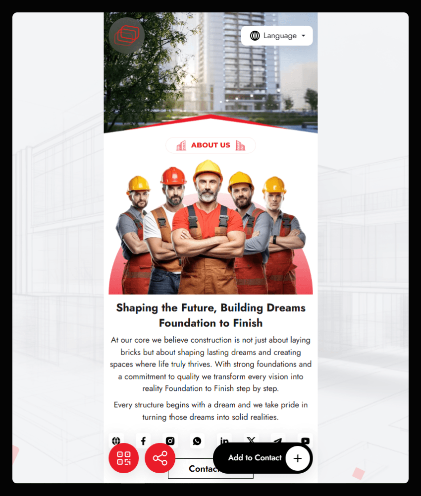 Construction 1 website template preview