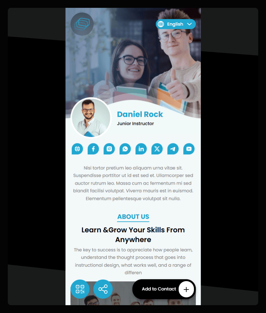 Education website template preview