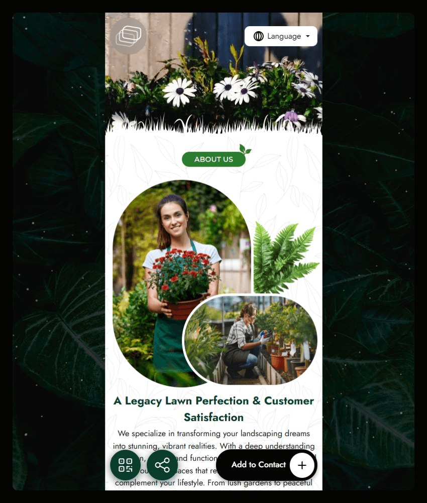 Garden website template preview