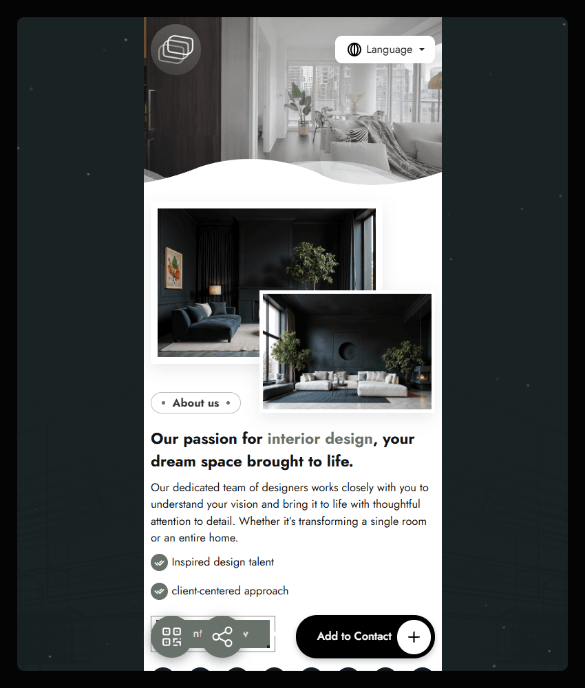 Interior website template preview