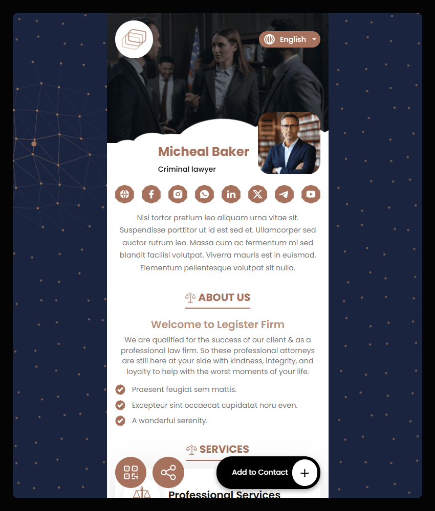 Lawyer website template preview