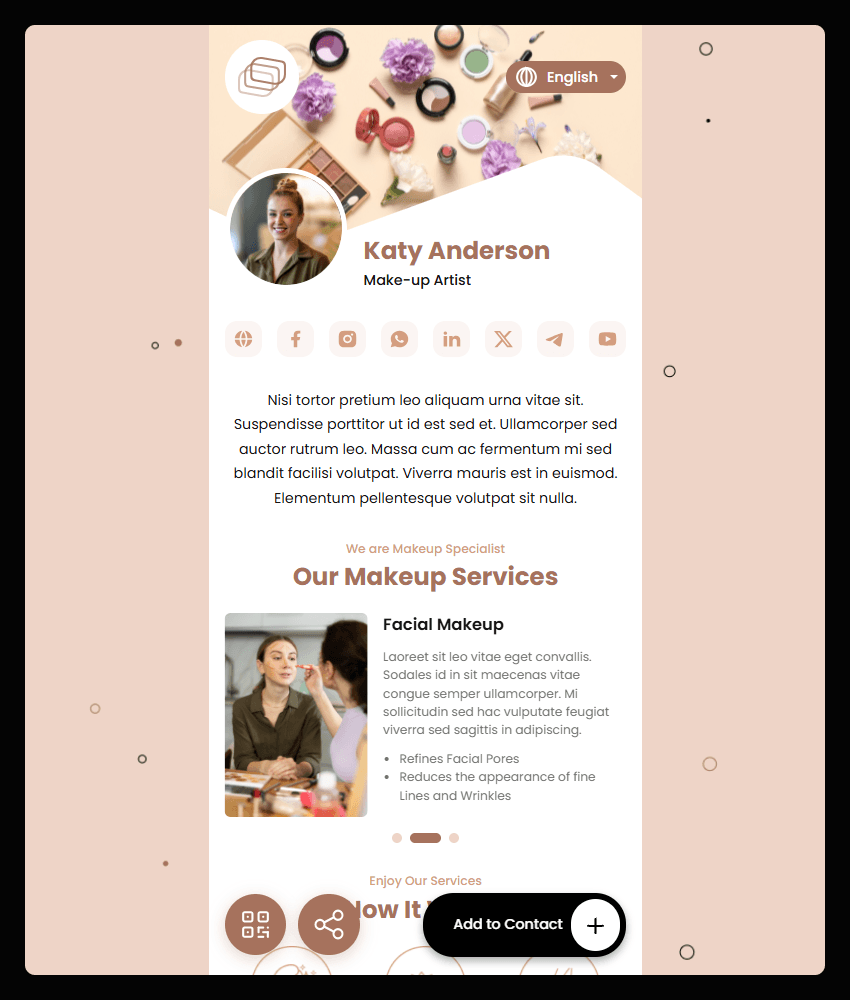Makeup Artist website template preview