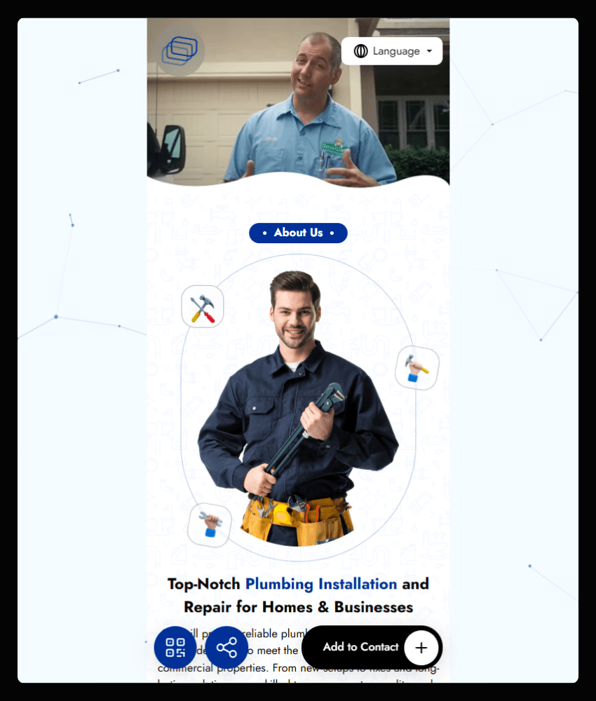 Plumbing website template preview