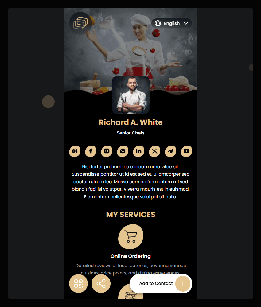 Restaurant website template preview
